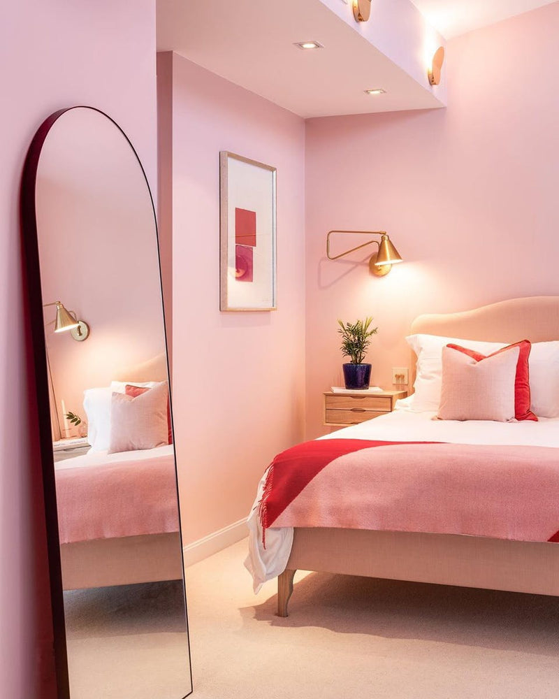 Bedroom painted in Lick paint Pink 03 pastel colours in your home