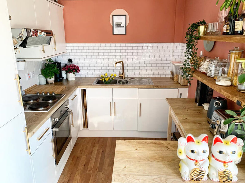 Kitchen walls painted with Red 03
